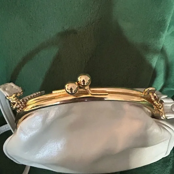 Lux KISS LOCK Jacqueline Ferrar cross body/clutch with Gold Frame